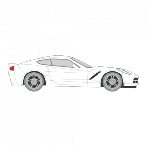 Chevrolet Corvette avoauto – perforoitu tummennuskalvo