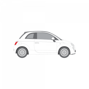 Fiat 500 avomalli – perforoitu tummennuskalvo
