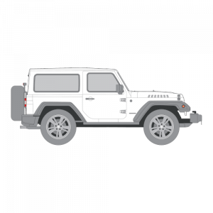 Jeep Wrangler 3-ovinen – perforoitu tummennuskalvo