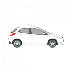 Mazda 2 hatchback 5-ovinen – perforoitu tummennuskalvo