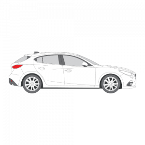 Mazda 3 Sport hatchback – perforoitu tummennuskalvo