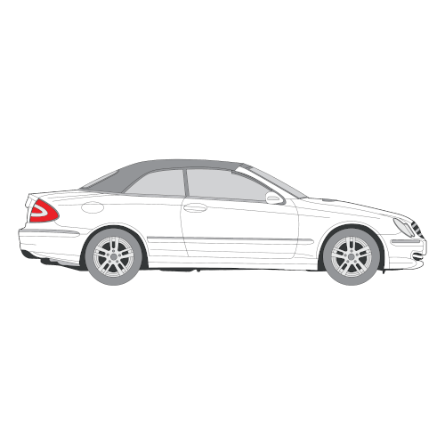 Mercedes-Benz CLK avoauto – perforoitu tummennuskalvo