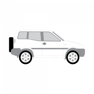 Nissan Terrano II 3-ovinen – perforoitu tummennuskalvo