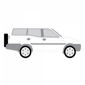 Nissan Terrano II 5-ovinen – perforoitu tummennuskalvo