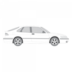 Saab 9-3 3-ovinen coupe – perforoitu tummennuskalvo