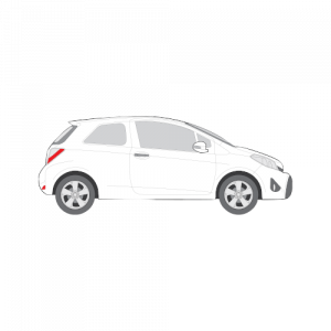 Toyota Yaris 3-ovinen hatchback – perforoitu tummennuskalvo